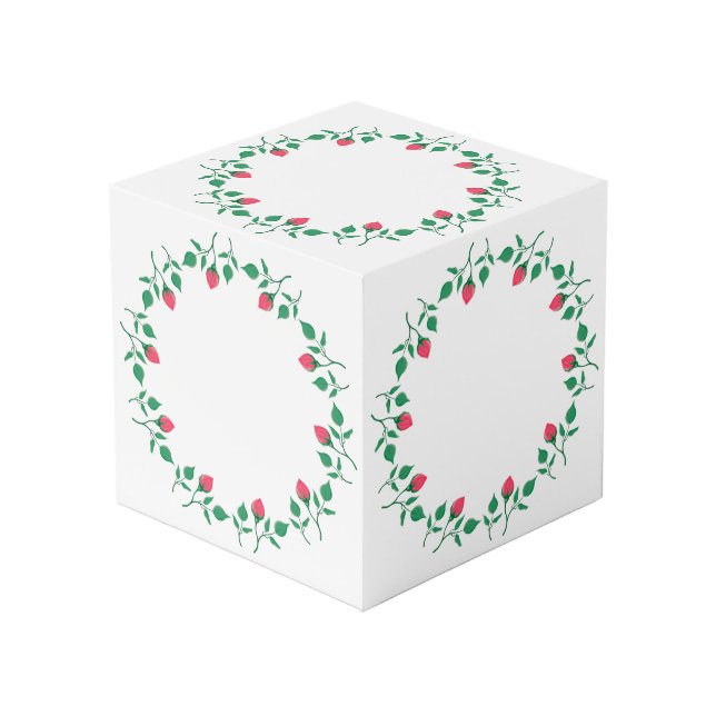 Marco redondo floral con flores rosadas (Angulo Anverso)