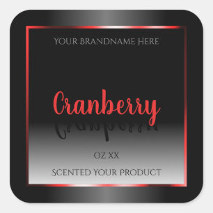 Marco rojo decorativo de etiqueta de producto en b