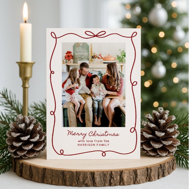 Marco rojo, tarjeta de Navidades fotográficos fami (Subido por el creador)