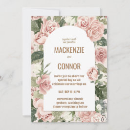 Marco rosa polvoriento rosa Boho - invitación a la