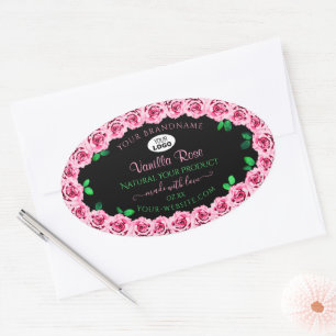 Marco rosa rosa Elegante Sello de producto negro l