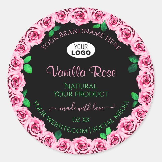 Marco rosa rosa Elegante Sello de producto negro l (Anverso)