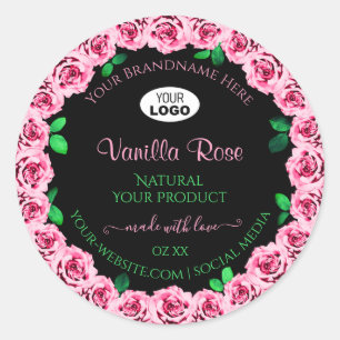 Marco rosa rosa Elegante Sello de producto negro l