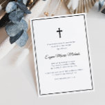marco simple primera invitación de comunión<br><div class="desc">Una sencilla carta de invitación de la primera comunión en blanco y negro. Los colores y el texto se pueden personalizar.</div>