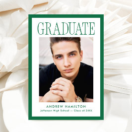 Marco Verde Moderno Anuncio de Graduación de 2 Fot