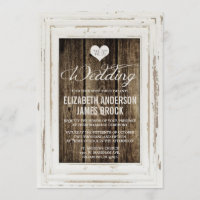 Marco Vintage Invitación a matrimonio de madera rú