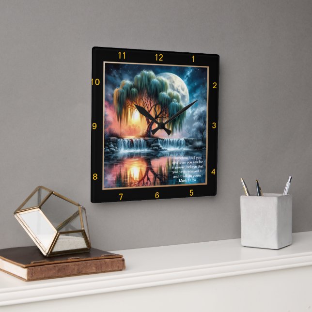Marcos 11:24 Reloj de la paz: Regalo de fe persona (Oficina)
