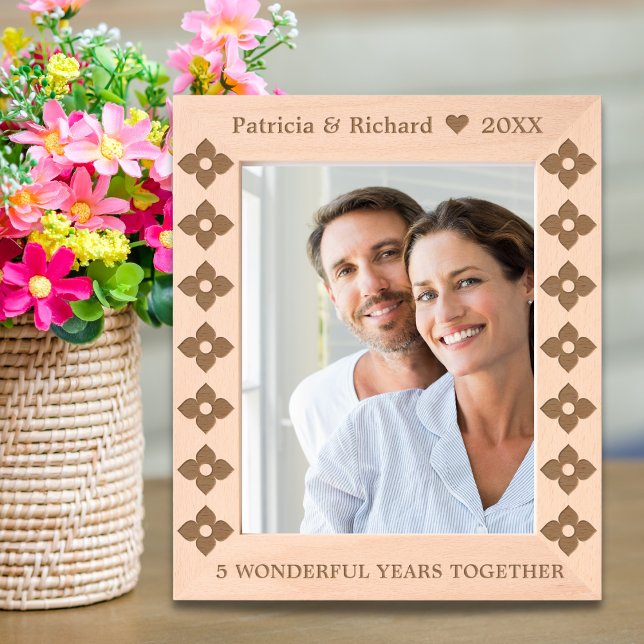 Marcos Grabados 5.º Aniversario del Boda de Madera 8x10 (5th Wooden Wedding Anniversary 8x10 Etched Frames
)