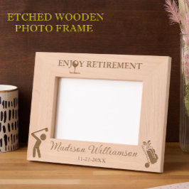 Marcos Grabados 7"x5" Foto Tema Golf Disfrutar Fecha Nombre de Jub