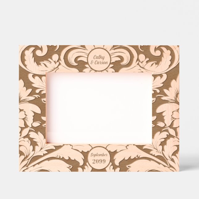 Marcos Grabados 7x5 Paisaje Negrita Leaves botánicas Personalizado (Anverso)