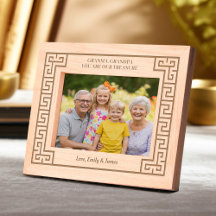 Abuelos Foto Familia Keepsake Meander griego