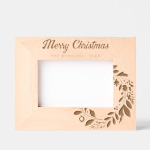 Marcos Grabados Advance Wreath Foliage Feliz Navidad Family