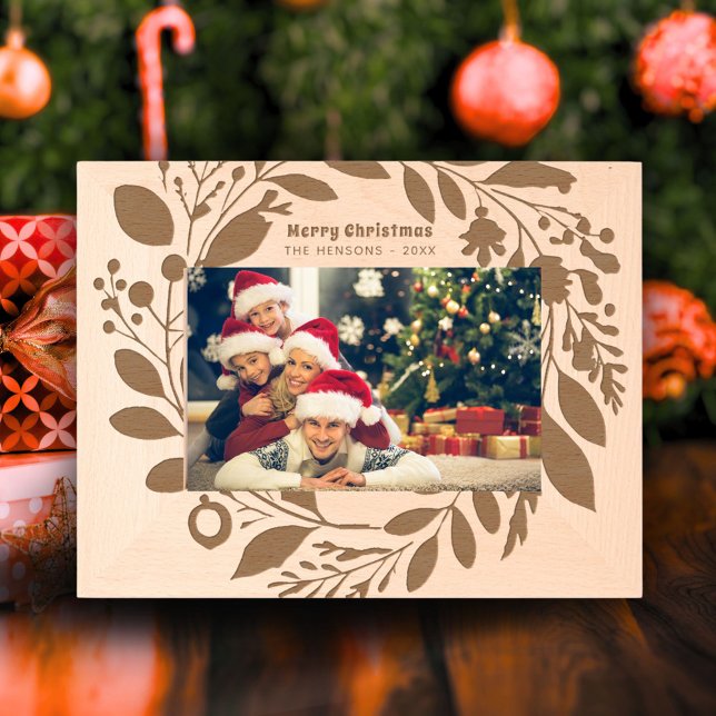 Marcos Grabados Advance Wreath Foliage Feliz Navidad Family (Subido por el creador)