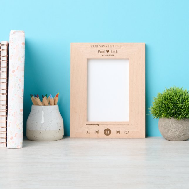 Marcos Grabados Amantes del fotograma de la canción personalizado  (Anverso)