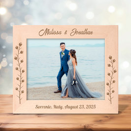 Marcos Grabados Aniversario de la pareja de Bodas de flores delgad