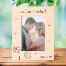 Marcos Grabados Aniversario de la Pareja de Flores de Dandelion 5x