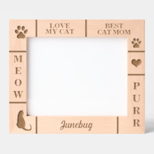Marcos Grabados Apaisado 10x8 MEJOR MAMA Gato Nombre Personalizado
