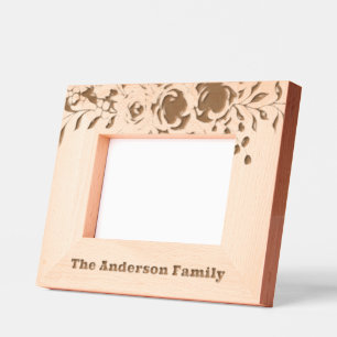 Marcos Grabados Apellido Típografía Elegante De Guión Floral