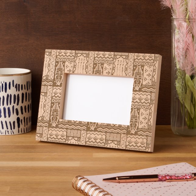 Marcos Grabados Arte folclórico africano - Patrón de formas sin fo (Izquierda)