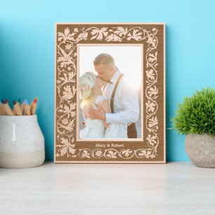 Marcos Grabados Aves En La Frontera De Foliage De Vino Floral