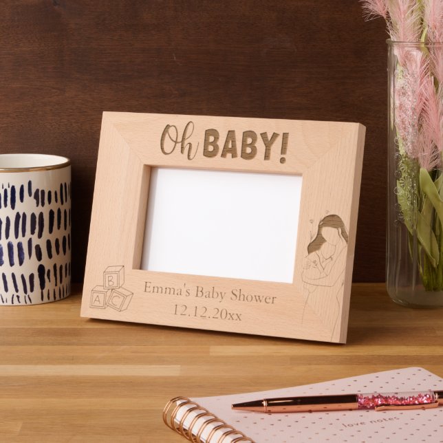 Marcos Grabados Baby Shower láser personalizado (Izquierda)