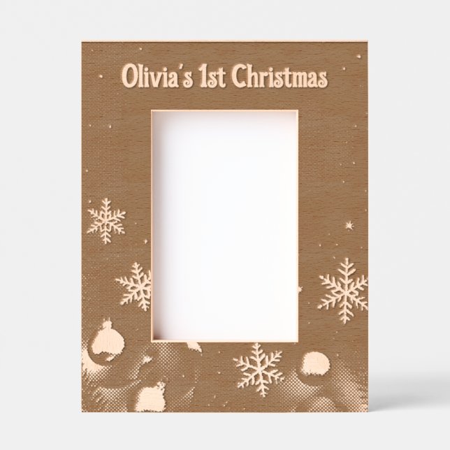 Marcos Grabados Baby's first Christmas Laser Etched Picture Frame (Anverso)