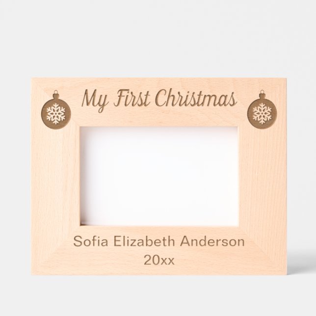 Marcos Grabados Baby's First Christmas & Name Year Ornaments (Anverso)
