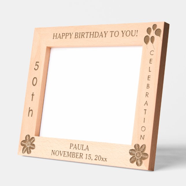 Marcos Grabados Balón de la celebración del cumpleaños 10 x 8 Foto (Izquierda)