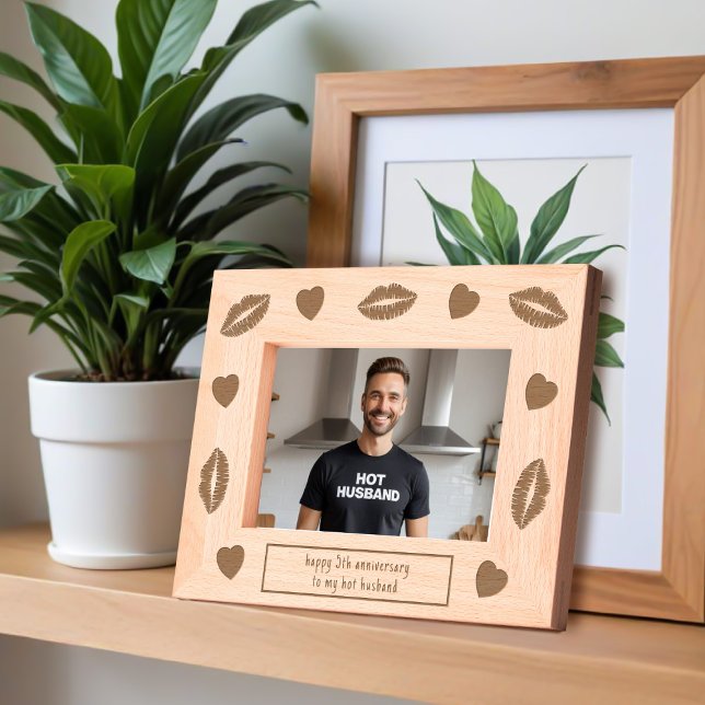 Marcos Grabados Besos para el regalo del quinto aniversario del Bo (Kisses for your hot husband! Makes a great 5th wedding anniversary gift)