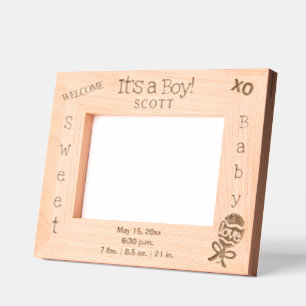 Marcos Grabados Bienvenida Se trata de un niño Nombre del bebé 6 x