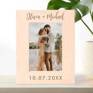 Marcos Grabados Boda de fecha y nombre personalizado