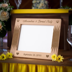 Marcos Grabados Boda de parejas y escritura de aniversario madera
