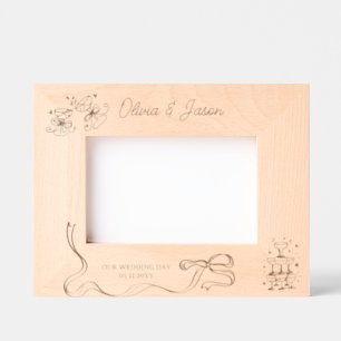 Marcos Grabados Boda Nombre personalizado Torre de champán Bow