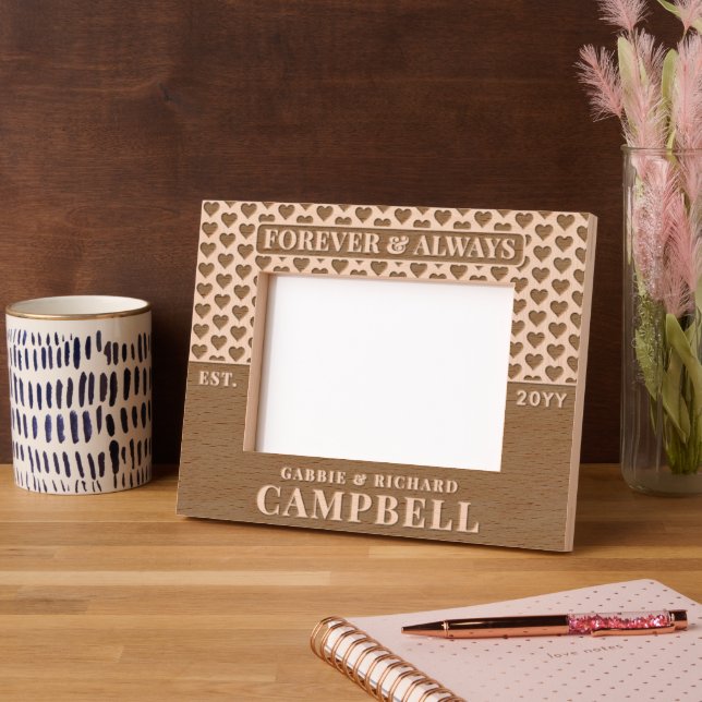 Marcos Grabados Boda y aniversario de pareja moderna personalizada (Izquierda)