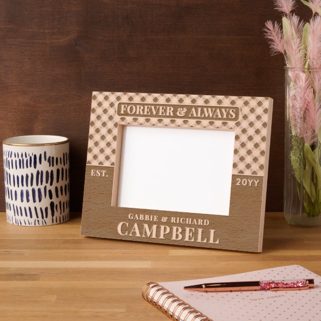 Marcos Grabados Boda y aniversario de pareja moderna personalizada (Izquierda)