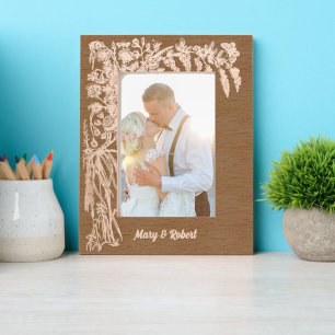 Marcos Grabados Borde de Foliage y mariposas florales botánicas