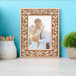 Marcos Grabados Borde de ramas de frutas y flores