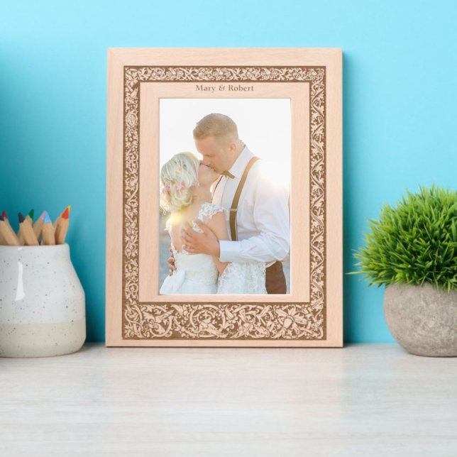 Marcos Grabados Borde del Vino de Foliage Floral (Subido por el creador)