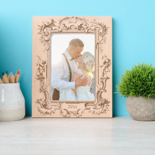 Marcos Grabados Borde floral barroco rococó cherubs