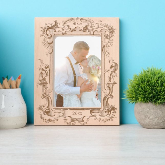 Marcos Grabados Borde floral barroco rococó cherubs (Subido por el creador)