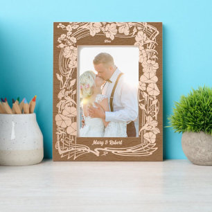 Marcos Grabados Borde floral botánico elegante de estilo Art Nouve