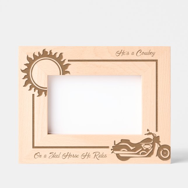 Marcos Grabados Caballo de acero para motociclistas 6x4L (Anverso)