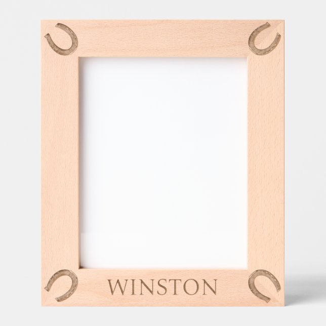 Marcos Grabados Caballo Personalizado Nombre Herradura Ecuestre (Anverso)