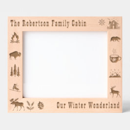 Marcos Grabados Cabina Rustica Nuestro Invierno Personalizado Wond