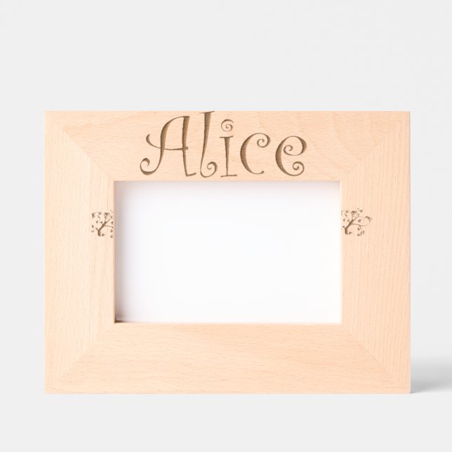 Marcos Grabados Cadre Photo à Poser "Alice" – Cadeau nouveau né (Anverso)