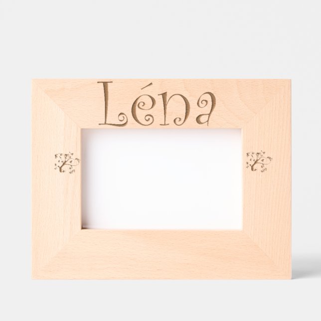 Marcos Grabados Cadre Photo à Poser "Léna" – Cadeau nouveau né (Anverso)