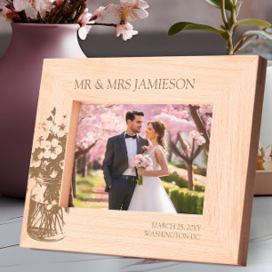 Marcos Grabados Cherry Blossom Mr. and Mrs. Boda Photo