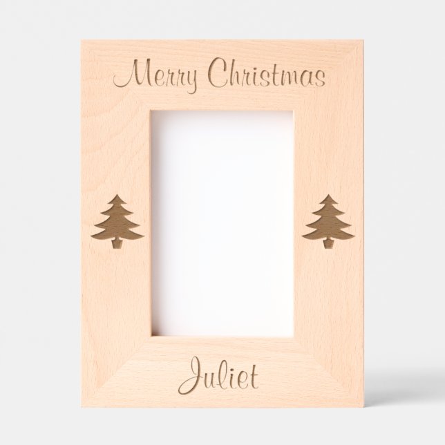 Marcos Grabados Christmas Trees Xmas Laser Etched Picture Frame (Anverso)