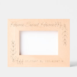 Marcos Grabados Coordenadas Personalizadas de Hogar Dulce Hogar Re