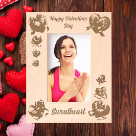 Marcos Grabados Corazón Coquette Valentines Regalo Madera Láser